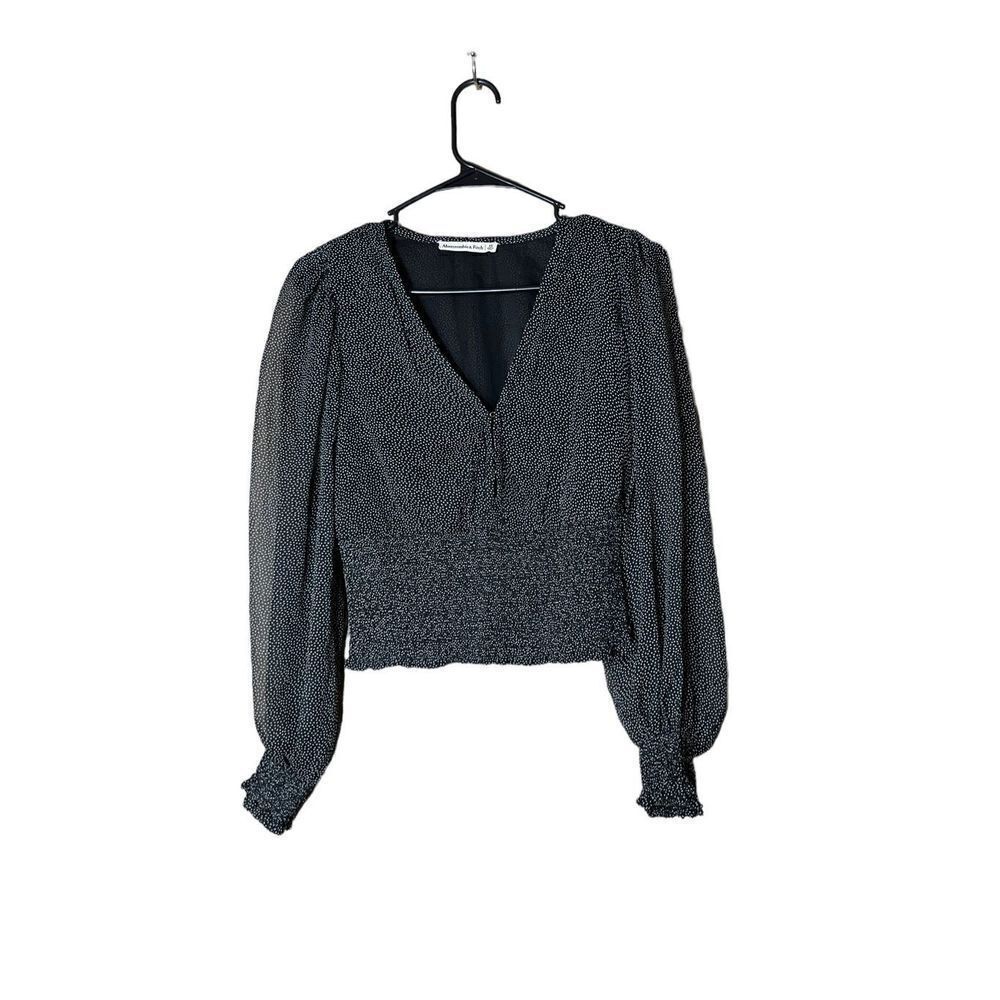 Abercrombie & Fitch Chiffon Cropped Long Sleeve Top Size XS